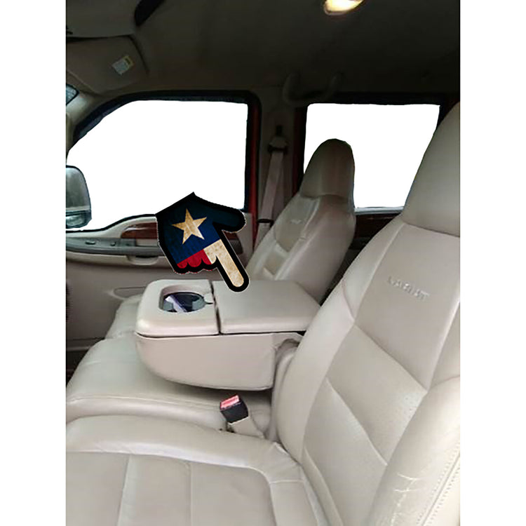 2002 - 2003 Ford F150 Lariat Super Crew - Center 60 Portion Fold Down Console Lid Cover - Medium Parchment - All Vinyl - P5