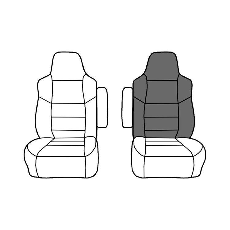 1997 - 1998 Ford F150 Driver Side Top Cover - Medium Graphite - All Vinyl - P6 - Back Config Vinyl at Headrest Cover with Carpet Bottom Cover without Cut Out for Lever