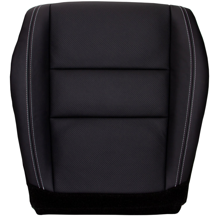 2014 - 2016 Jeep Grand Cherokee Limited - Front Row Driver Side Bottom Cover with Perforated Inserts In Black OEM Material Config. Leather/Vinyl with White Accent Stitching