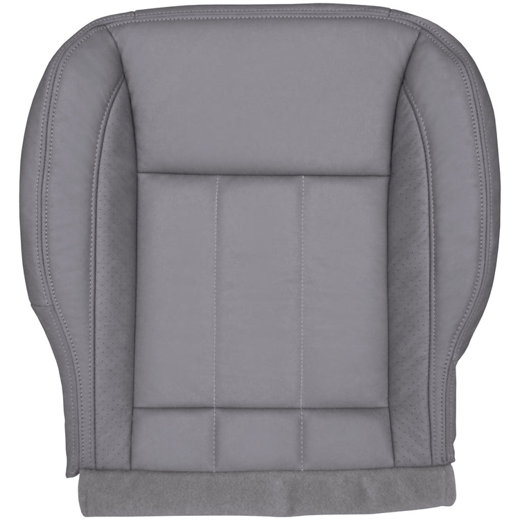 2006-2009 Dodge Ram 3500 Laramie Quad Cab Front Passenger Bottom Cover, Leather/Vinyl - Medium Slate Gray with Perforation Strips, P2 (without Flap)