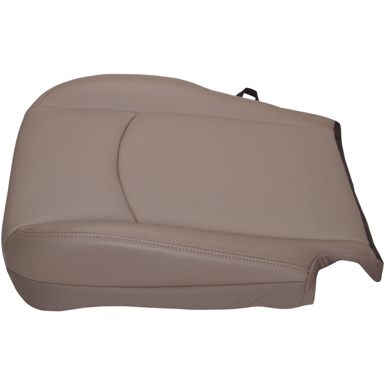 2009-2012 Dodge Ram 1500 Laramie Crew Cab, Front Row Driver Bottom Cover, Light Pebble Beige Leather/Vinyl with Perforated Inserts, Waterfall Front