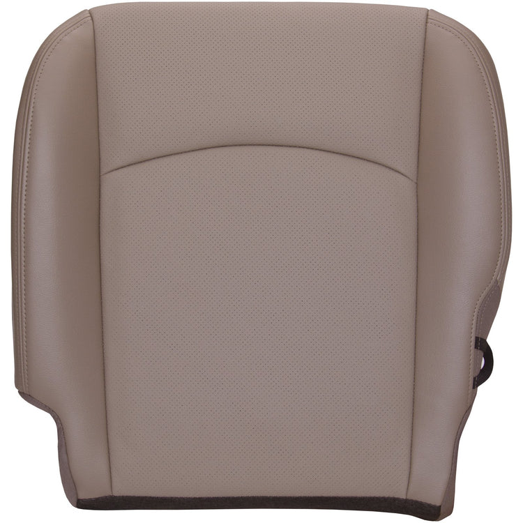 2009-2012 Dodge Ram 1500 Laramie Crew Cab, Front Row Driver Bottom Cover, Light Pebble Beige Leather/Vinyl with Perforated Inserts, Waterfall Front
