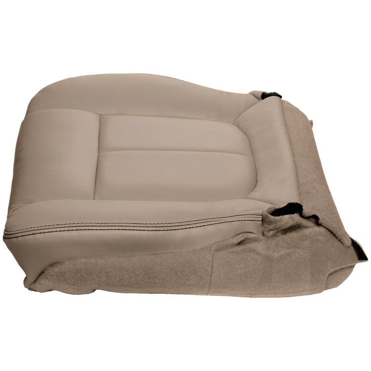 2009 - 2010 Ford F150 Lariat Super Cab - Passenger Side Bottom Cover - Bucket or 40/20/40 Seats - All Vinyl - Medium Camel with Accent Stitching