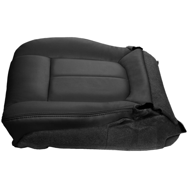 2009 - 2010 Ford F150 Lariat Super Cab - Passenger Side Bottom Cover - Bucket or 40/20/40 Seats - All Vinyl - Charcoal Black with Accent Stitching