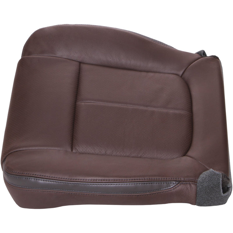 2011 - 2012 Ford F150 Platinum Supercrew Cab - Driver Side Bottom Seat Cover - OEM Material Config. Leather/Vinyl - Sienna Brown with Dusk Gray Accent - with Perforated Inserts for Heated and Cooled Seats - Wf