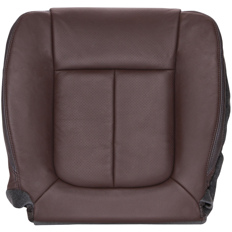 2011 - 2012 Ford F150 Platinum Supercrew Cab - Driver Side Bottom Seat Cover - OEM Material Config. Leather/Vinyl - Sienna Brown with Dusk Gray Accent - with Perforated Inserts for Heated and Cooled Seats - Wf