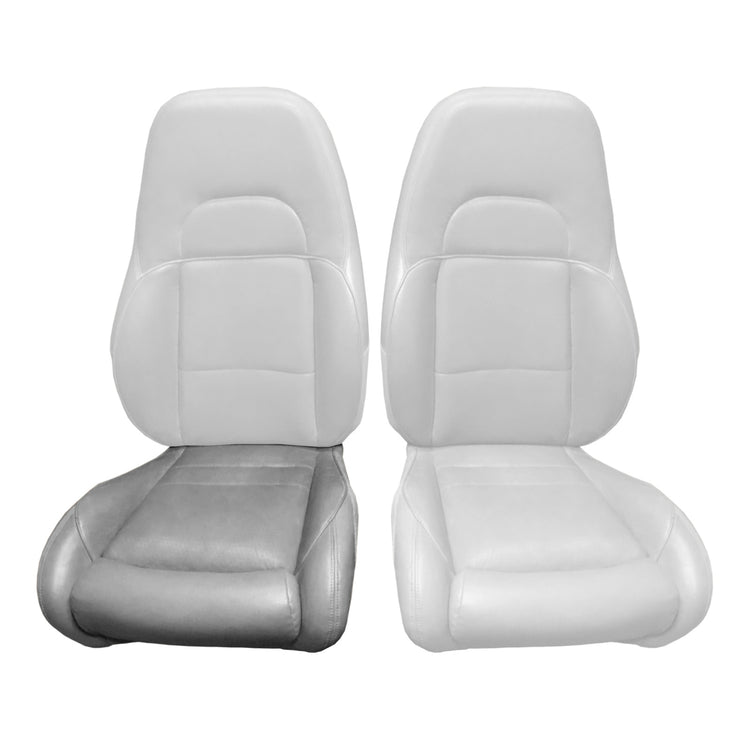 1997 - 1998 Ford Explorer Eddie Bauer - Passenger Side Bottom Seat Cover - Medium Graphite Leather/Vinyl with Ford Euro Perf Center Inserts