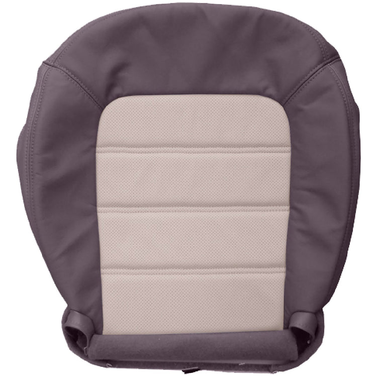 2002 - 2003 Ford Explorer Eddie Bauer Driver Side Bottom Cover - Medium Dark Parchment with Light Parchment and Ford Mini Perf Insert - Leather/Vinyl