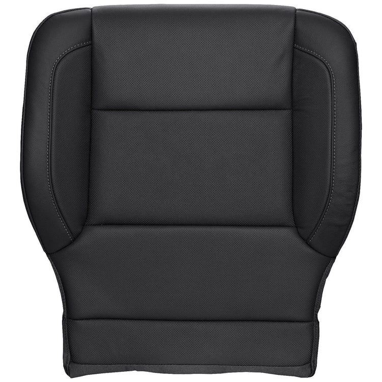 2015-2018 Chevrolet Silverado / GMC Select Models, Front Row Passenger Side Bottom Cover, Jet Black Leather/Vinyl with Perforated Inserts for Heated and Cooled Seats - Clearance - FINAL SALE