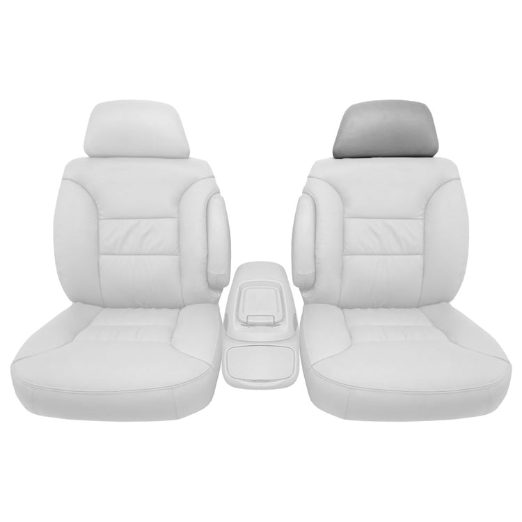 1995 GMC Suburban SLT - Driver Side Headrest Cover - Material Config: OEM Leather/Vinyl - Medium Beige