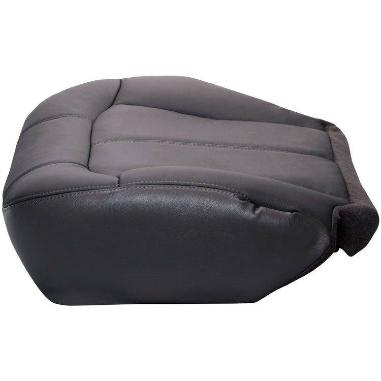 2001 - 2002 GMC Sierra 3500 Extended Cab - Driver Bottom Seat Cover - Graphite - Leather/Vinyl - P1CH