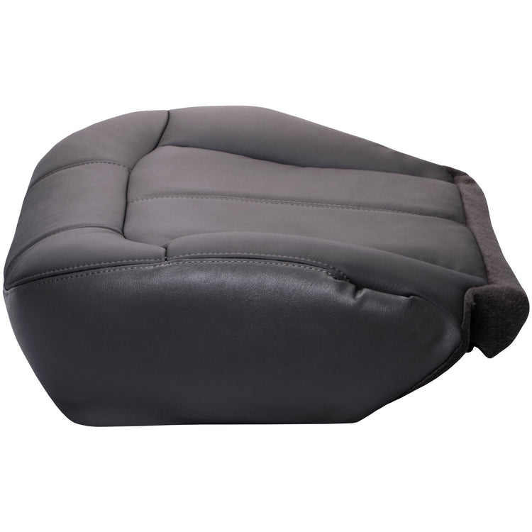 2001 - 2002 GMC Sierra 3500 Extended Cab - Driver 40 Portion Bottom Seat Cover - Graphite - Leather/Vinyl - P1CH