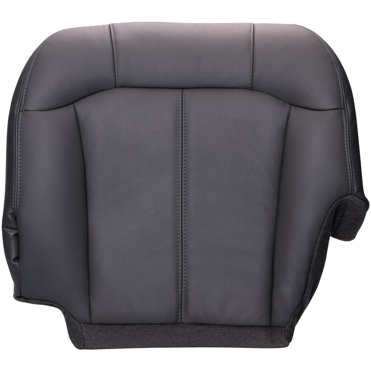 2001 - 2002 GMC Sierra 3500 Extended Cab - Driver Bottom Seat Cover - Graphite - Leather/Vinyl - P1CH