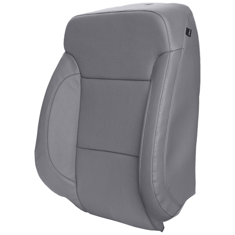 2014-2015 Chevrolet Silverado 1500 LTZ Extended Cab, Front Row Driver Side Top Cover, Dark Ash Gray Leather/Vinyl with Perforated Inserts for Heated and Cooled Seats and Outboard Side Impact Airbag