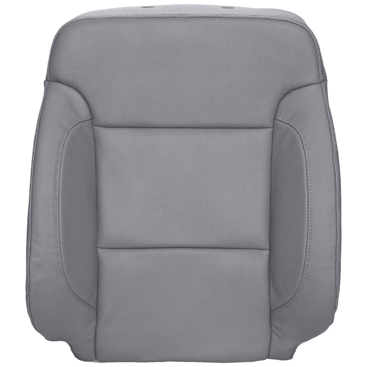 2014-2015 Chevrolet Silverado 1500 LTZ Extended Cab, Front Row Driver Side Top Cover, Dark Ash Gray Leather/Vinyl with Perforated Inserts for Heated and Cooled Seats and Outboard Side Impact Airbag