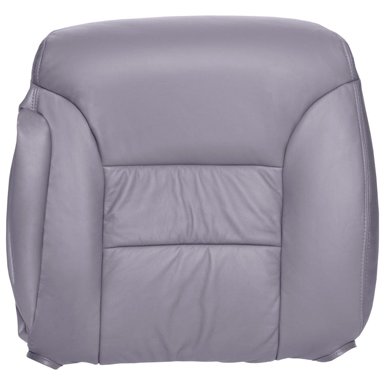 1999 - 2000 (Old Body Style) Chevrolet Silverado 2500 Crew Cab - Driver Top Cover Bucket Seats - Medium Gray - OEM Material Config. Leather/Vinyl and Vinyl with Vinyl Pocket on Back