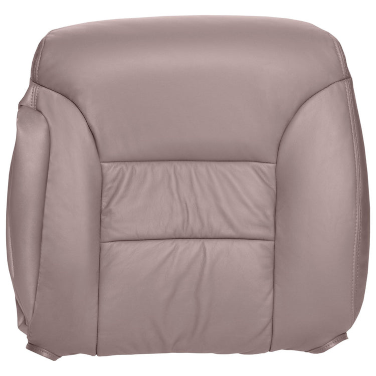 1996 - 1999 Chevrolet / GMC Suburban, Tahoe, Yukon - Front Row Bucket Seats, Driver Side Top Cover Leather Seat Cover, Medium Neutral Factory Configuration Leather Surface with Vinyl Sides