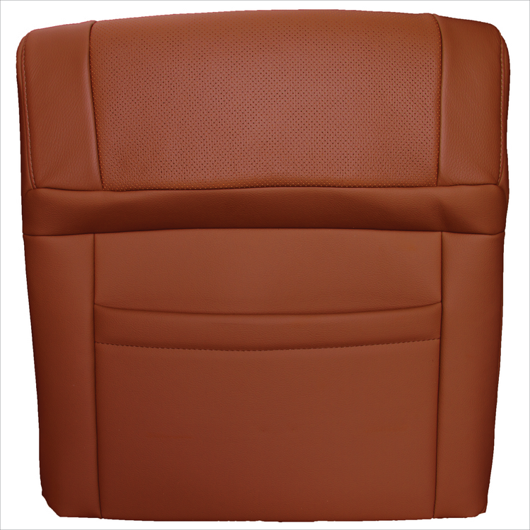 2008 - 2014 Toyota Sequoia Driver Side Top Cover with Perforated Leather Center Inserts - Red Rock - Leather/Vinyl - P2 (without Extra Seam)