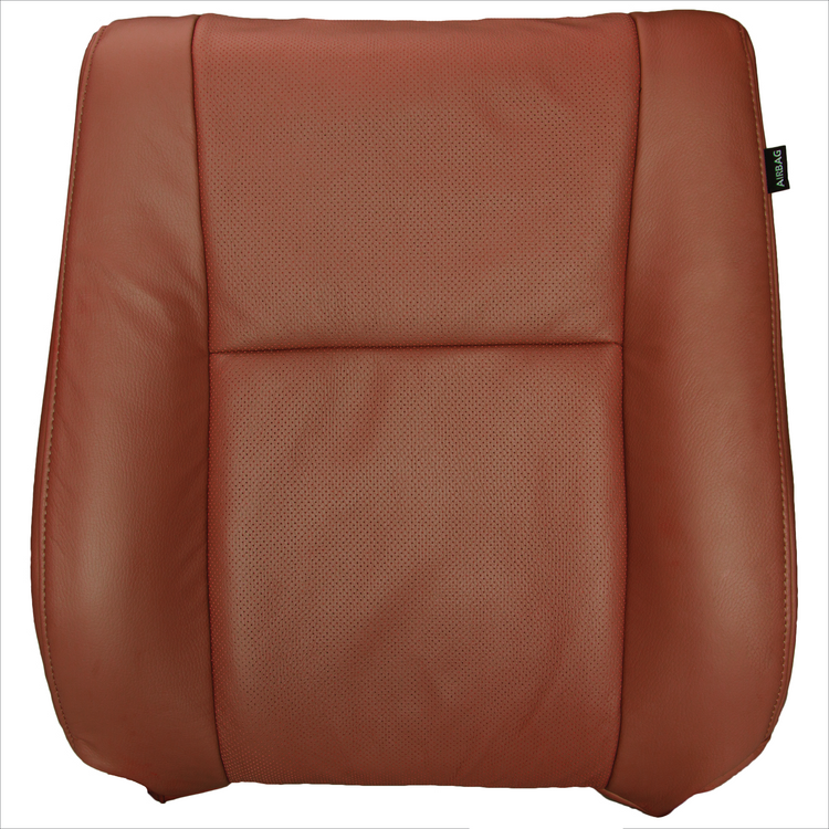 2008 - 2014 Toyota Sequoia Driver Side Top Cover with Perforated Leather Center Inserts - Red Rock - Leather/Vinyl - P2 (without Extra Seam)