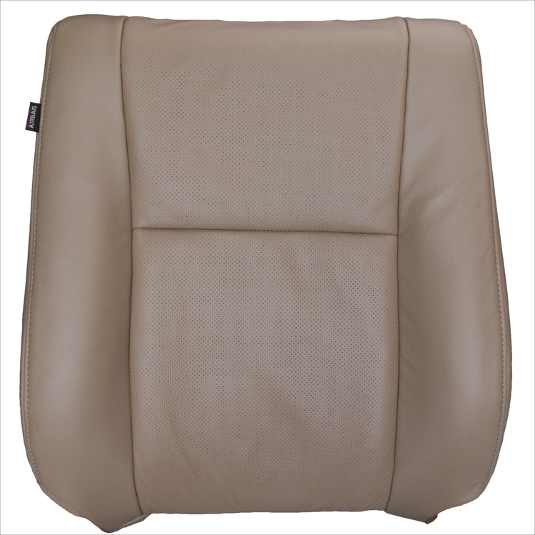 2008 - 2014 Toyota Sequoia Passenger Side Top Cover with Perforated Leather Center Inserts - Sand Beige - Leather/Vinyl - P2 (without Extra Seam)