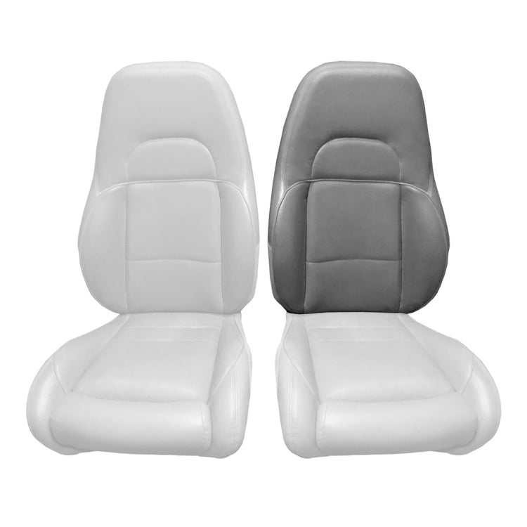 1997 - 1998 Ford Explorer XLT - Driver Side Top Seat Cover **without Side Impact Airbag** - Prairie Tan Leather/Vinyl with Ford Euro Perf Center Inserts