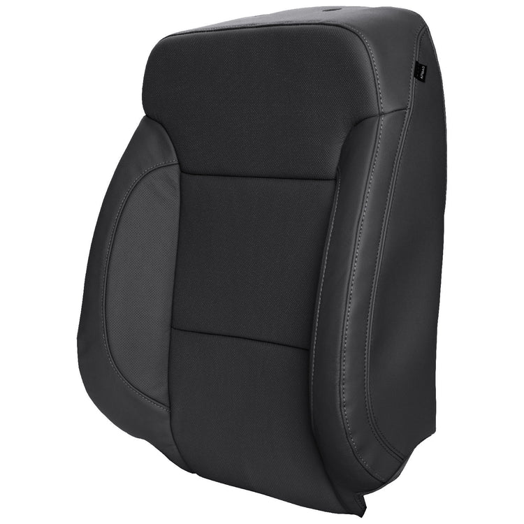 2016-2018 GMC Sierra 1500 SLT Crew Cab, Front Row Driver Side Top Cover, Jet Black Leather/Vinyl with Perforated Inserts for Heated and Cooled Seats and Outboard Side Impact Airbag